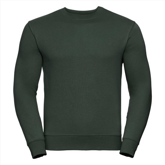 Russell Heren Sweatshirt Donkergroen Ronde Hals Regular Fit - L