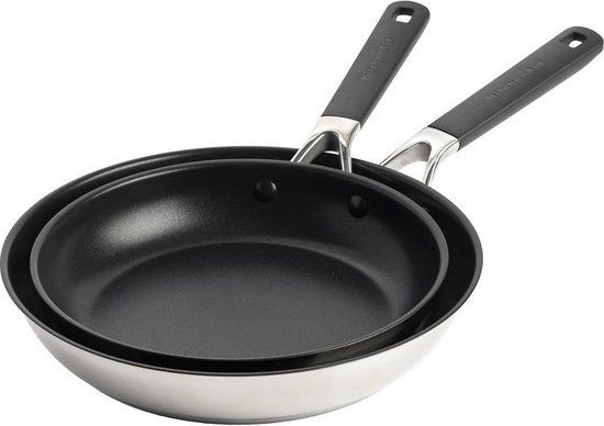 KitchenAid Classic Stainless Steel Koekenpannenset 2-delig - Ø24+28cm - RVS - Inductie