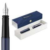 Waterman Impression Vulpen | Fijn Vulstuk met Blauwe Inktvulling | Blauwe Lak met Palladium-Gecoate Afwerking | Geschenkdoos