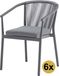 AVH-Collectie Apollo Set van 6 Apollo dining tuinstoel rope stapelbaar
