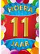 Bellatio Decorations Verjaardag deurposter - 11 jaar - multi - 59 x 84 cm - feestartikelen