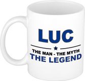 Bellatio Decorations naam cadeau mok - Luc - man myth legend - koffiemok - 300 ml - collega - vaderdag