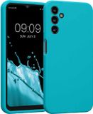 kwmobile telefoonhoesje geschikt voor Samsung Galaxy A14 5G - TPU backcover met siliconen coating - Smartphone case in ijsblauw