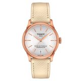 Tissot T-Classic Chemin des Tourelles Powermatic 80 T1392073603100 Horloge - Leer - Crème - Ø 34 mm