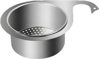 Merkloos Gootsteenafvoermand - Keukengootsteenafvoerzeef - RVS - 14 cm diameter - Zilver