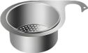 Merkloos Gootsteenafvoermand - Keukengootsteenafvoerzeef - RVS - 14 cm diameter - Zilver