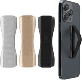 kwmobile Vingerhouder voor Smartphone - Set van 3 - Zwart/Goud/Zilver