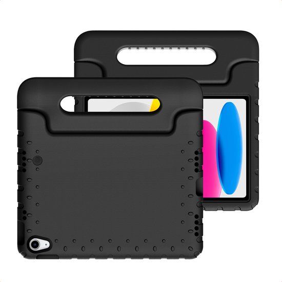 imoshion Tablet Hoes Kinderen - Geschikt voor Apple iPad 11 2025 A16 / iPad 10e generatie (2022) 10.9 inch - Kidsproof Kinder Hoes - Zwart