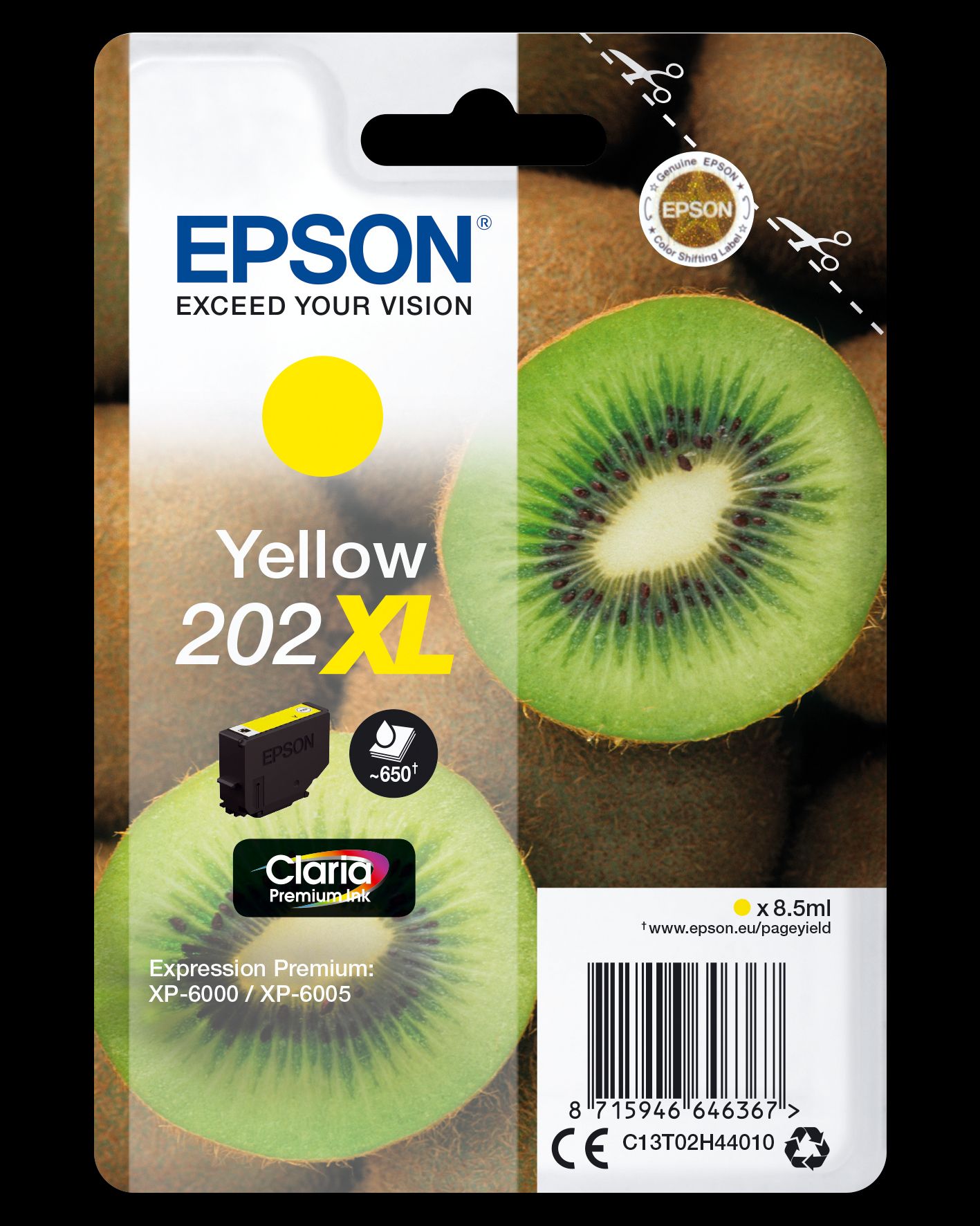 Epson 202XL Yellow Ink Cartridge - High Yield - C13T02H44010