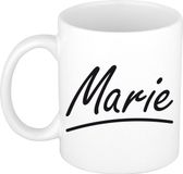 Bellatio Decorations Marie Naam koffiemok - beker - met sierlijke letters - wit