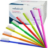 Wellsamed - Wegwerp Tandenborstels met Tandpasta - 100 stuks - Mint smaak - Individueel verpakt