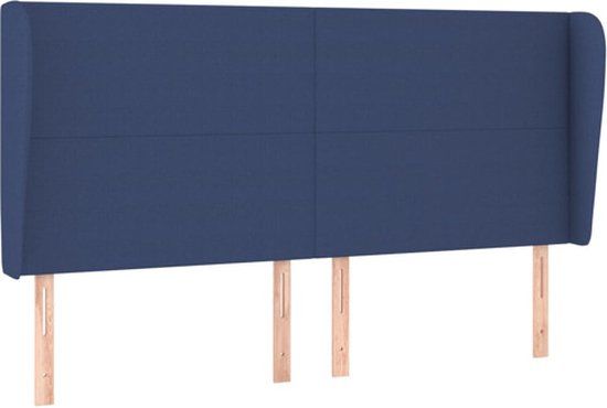 vidaXL Hoofdbord - Stof - Blauw - 163x23x118/128 cm