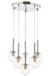 Opviq Scandinavian Chandelier Chrome 90cm Length 50cm Diameter Metal Housing Glass Shade 6 x E27 Max. 6W