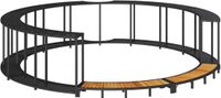 vidaXL Habillage de bain à remous avec espace de rangement, marchepied en bois, poly rotin, noir