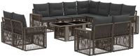 vidaXL Tuinbank Set 12 st Grijs en Donkergrijs poly rattan