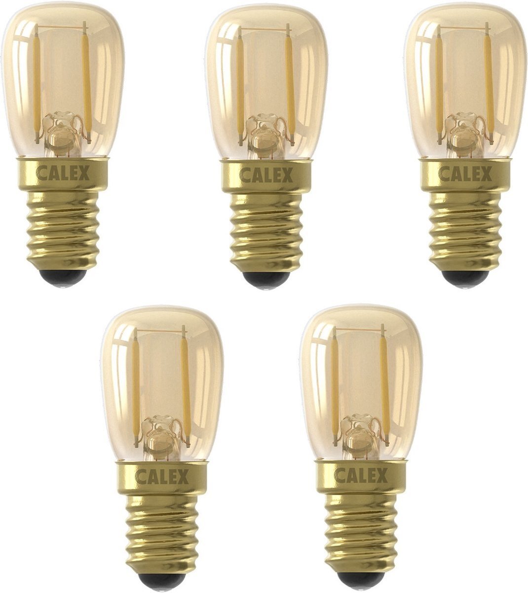 Calex 5 stuks LED Schakelbordlamp 1.5W E14 2100K Goud Niet dimbaar