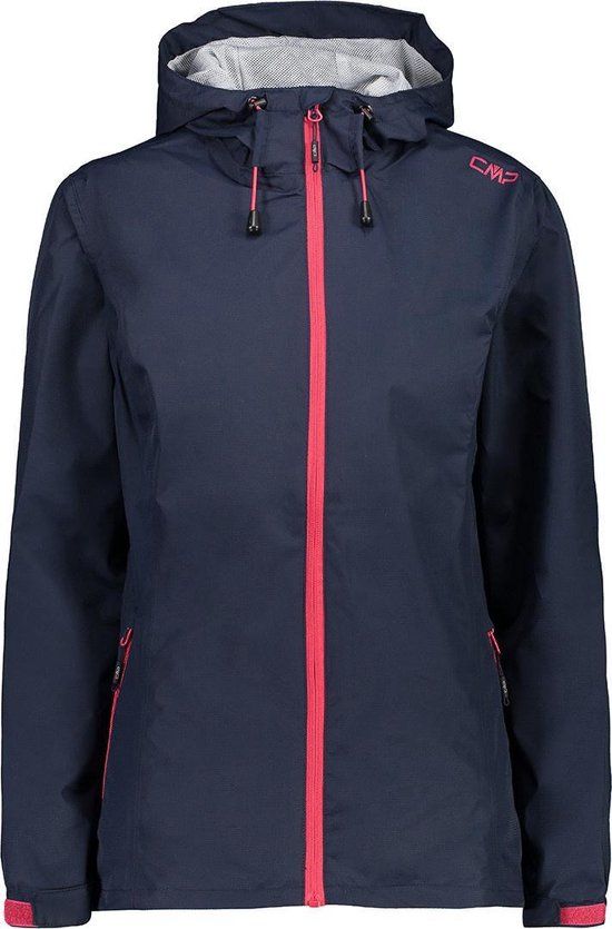Cmp Regenjas Fix Hood Dames - Navy/Rood - Maat XXL