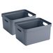 Sunware Opbergbox Sigma - 4x stuks - Kunststof - 32 Liter - Donkerblauw - 45 x 35 x 24 cm