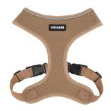 Voyager Aerolite anti-trek mesh hondenharnas met lichtgewicht, zacht, ademend, reflecterende stiksels en verstelbare bandjes voor wandelen, hardlopen, training, zwaar en duurzaam - beige, M