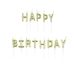 Homéa Set van 13 kaarsen letters Happy Birthday + kunststof spies H 8 cm, goud