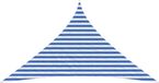 vidaXL Zonneschaduwzeil Driehoekig 3 x 3 x 4,2 m HDPE Blauw en Wit