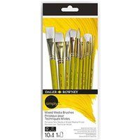 Daler-Rowney Simply Mengkwast, middelgroot, kunsthaar, korte handgreep, assortiment met 10 penselen