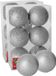 Gerimport Kerstballen - 12x - zilver - kunststof - glitters - D8 cm