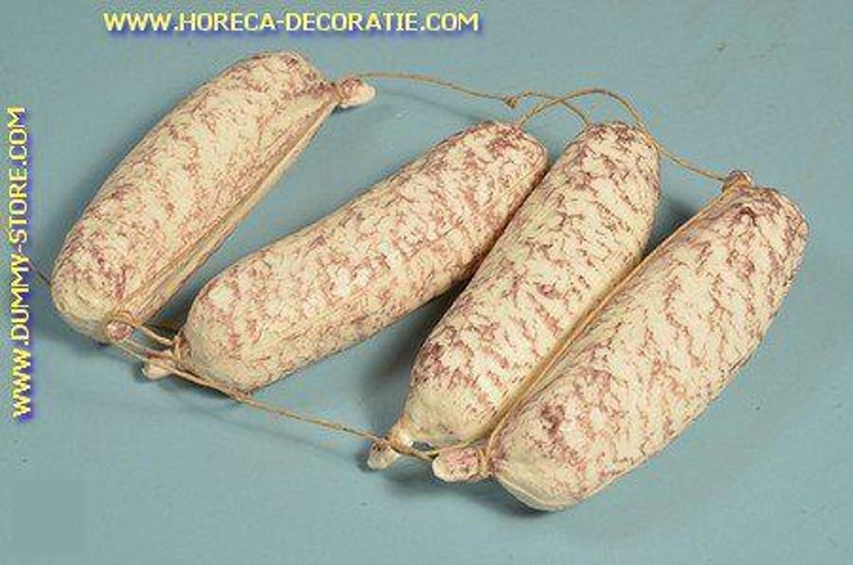 Horeca-decoratie.com Salami wit klein 4 stuks - L: 72 mm - vleesdummy
