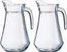 Bellatio Decorations Schenkkan - 2x - Limonade - karaf - van glas - 1,6 litre - 24 x 14 cm - water - sapjes