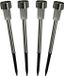 Luxform Lampe solaire de jardin - 4x - Inox - LED blanc chaud - rechargeable - D4,7 x H32,5 cm