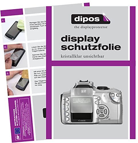 dipos I 2X beschermfolie helder compatibel met Canon EOS 300D folie displaybeschermfolie