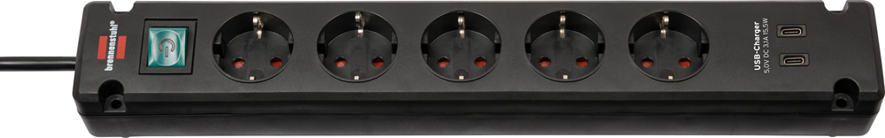 Brennenstuhl Bremounta stekkerdoos 5-voudig met USB C laadfunctie