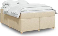 vidaXL Boxspring met matras stof crèmekleurig 160x200 cm