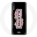 Maniacase Etui voor Huawei P20 Blackpink K-pop Groep Logo Zwart Roze Zwarte Achtergrond