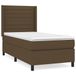 vidaXL Boxspring met matras, stof, donkerbruin, 80x200 cm