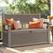 Boîte de rangement jardin - Fermable - 265 litres - Résistant aux intempéries - Marron clair