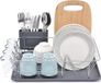 Marque non spécifiée Casier de séchage gris grande capacité - porte-couverts amovible - égouttoirs de cuisine compacts WK810338