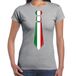 Bellatio Decorations Verkleed shirt voor dames - stropdas Italie - grijs - supporter - themafeest XL
