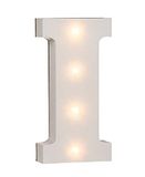 Out of the Blue 57/6082 - houten letter "I" verlicht met 4 LED-lampen, werkt op batterijen, ca. 16 cm