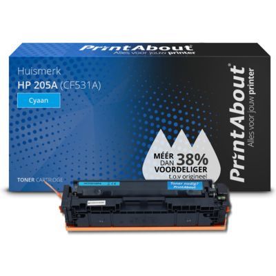 PrintAbout Huismerk HP 205A (CF531A) Cyaan Toner | Compatibel