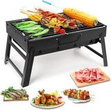 Merkloos Opvouwbare Houtskoolgrill voor Kamperen en Picknicks – Lichtgewicht BBQ Grill