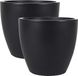 Ter Steege Bloempot - 2x stuks - zwart - glans - Scandinavisch - 24 x 22 cm - plantenpot