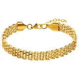 Lucardi Dames Stalen goldplated armband breed