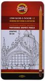 Koh-I-Noor 1502/III Grafietstiften 'Graphic', hardheidsgraden van 5B tot 5H, set van 12