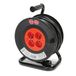 Velamp REEL-FR-25 verlengkabel, 25 m, met kabelhaspel, 4 stopcontacten, 16 A, deel 3G1,5 mm2, zwart en rood