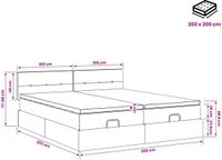 vidaXL Ottomaanse Bed met Matras en LED Lichtgrijs 200 x 200 cm