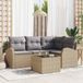 Maison Exclusive - Set de 5 bancs de jardin, beige et gris clair, en polyrotin