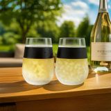 MikaMax Wine Cooling Cups - Set van 2 Vriesbekers met Siliconen Grip en Koeltas