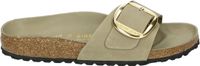 Birkenstock Madrid Big Buckle Leather Dames Slippers Wit/Beige Maat 38