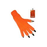 PartyXplosion Oranje vingerloze handschoenen - verkleed artikel - volwassenen